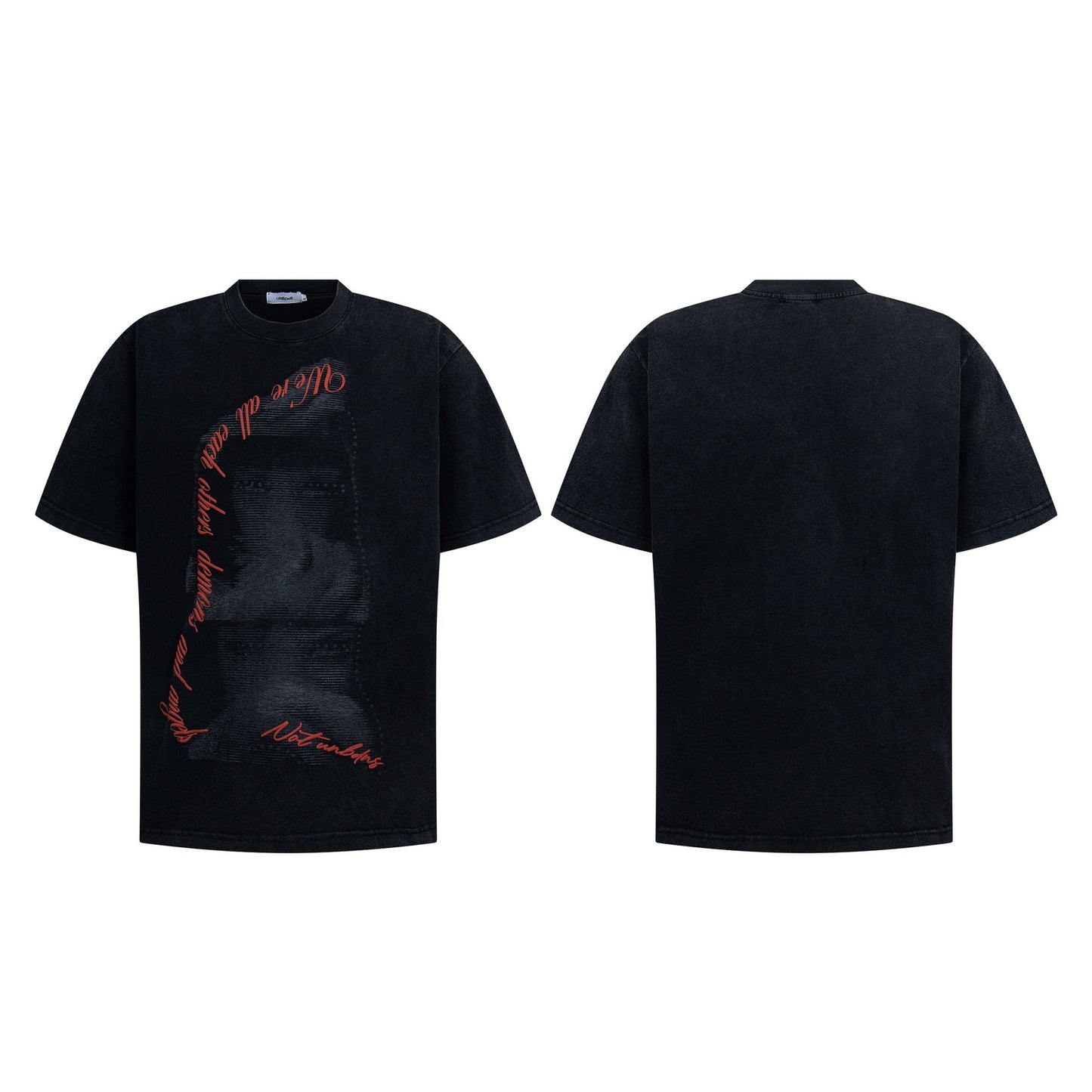 Unisex T-shirts Summer Washed Old Men's Anime Loose Short Sleeve T-Shirt
