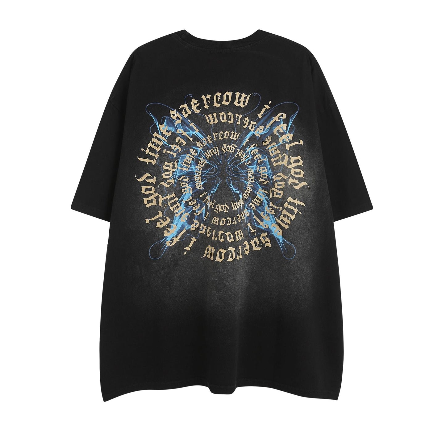 Unisex T-shirts Spring and Summer Wash Printed Short Sleeve T-Shirt