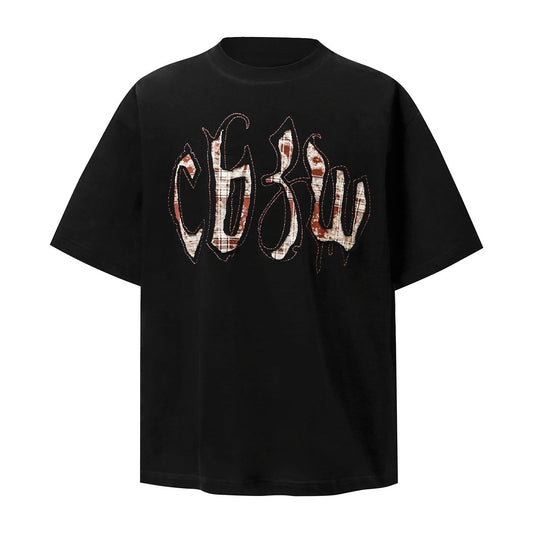 Unisex T-shirts Summer Patch Men's Loose Embroidery Short Sleeve T-Shirt