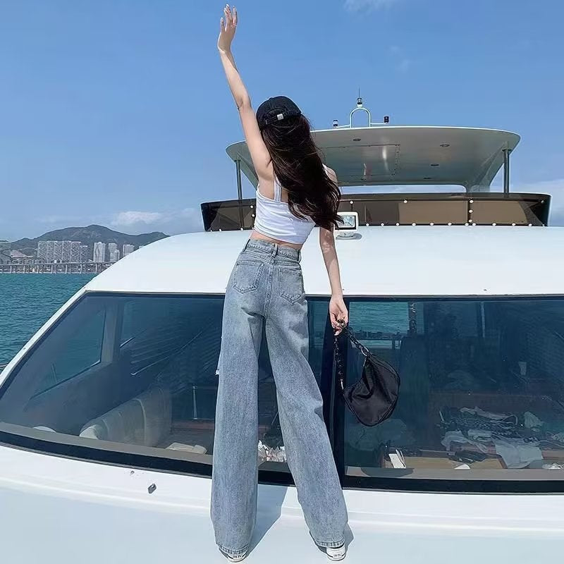 Women jeans ripped summer loose