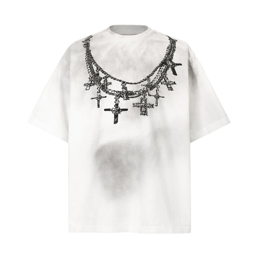 Unisex T-shirts Summer Necklace Print Men's Short Sleeve T-Shirt