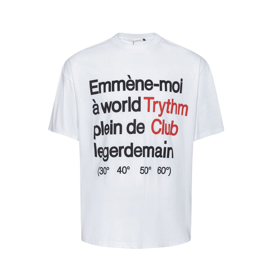 Unisex T-shirts Summer English Small Neck Men's Loose Short Sleeve T-Shirt