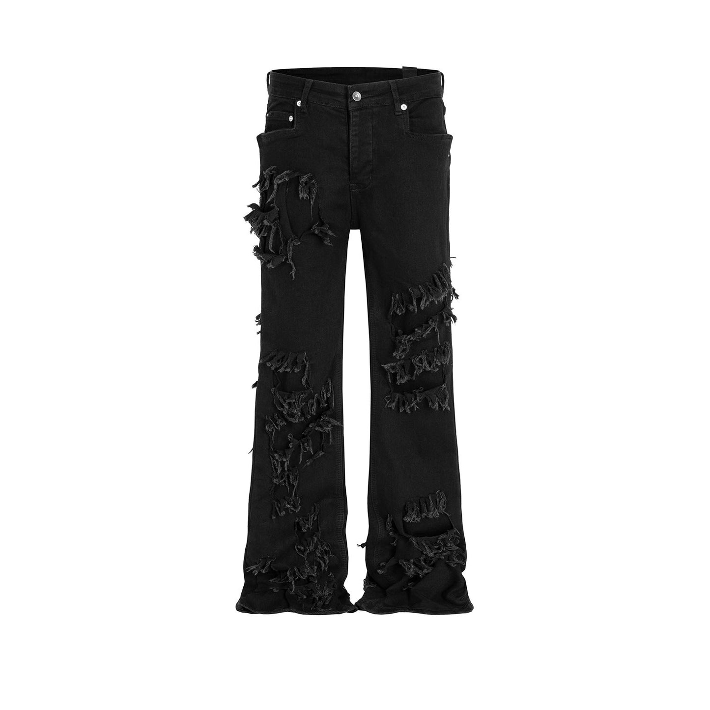 MIJKO Mens Vintage Pants Stretch Unisex Bootcut Creative Jeans