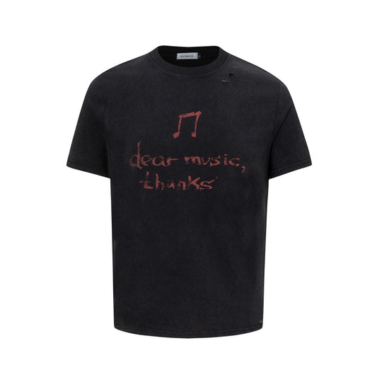 Unisex T-shirts Summer Hand-drawn Letter Men's Short Sleeve T-Shirt