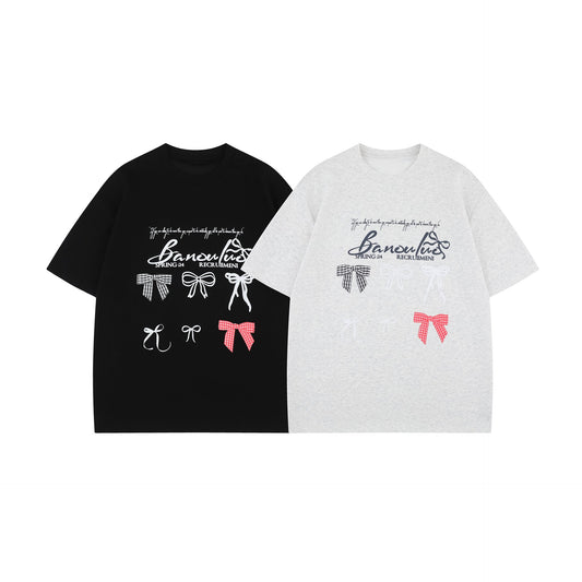 Unisex T-shirts Premium Bow Pattern Design Loose T-Shirt