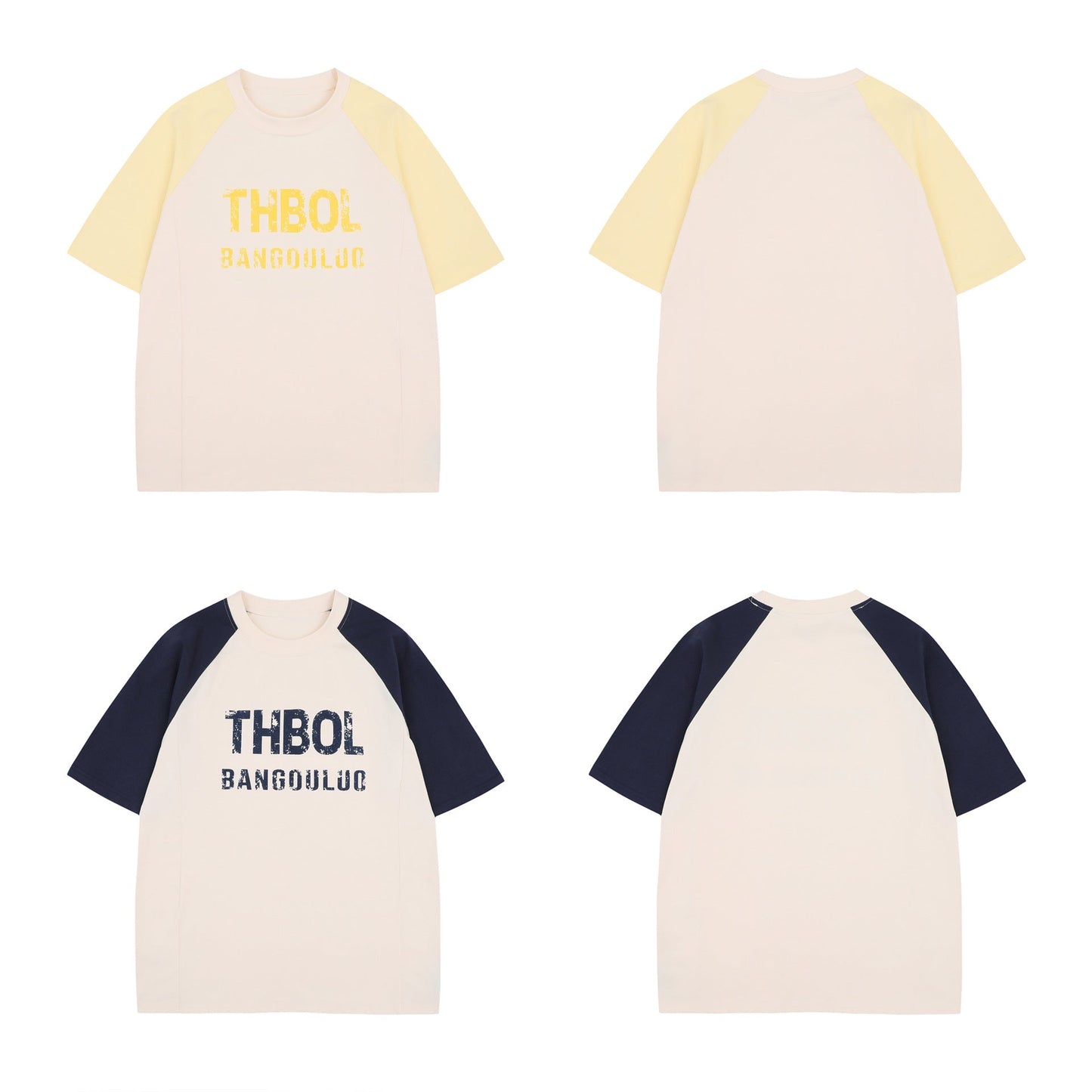 Unisex T-shirts Summer Men's and Women's Splicing Letter Pattern Short Sleeve T-Shirts