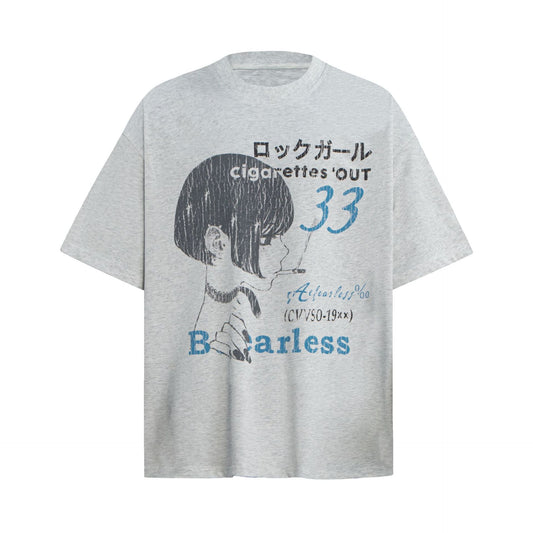 Unisex T-shirts Street Vintage Comic Character Men's Loose Short Sleeve T-Shirt