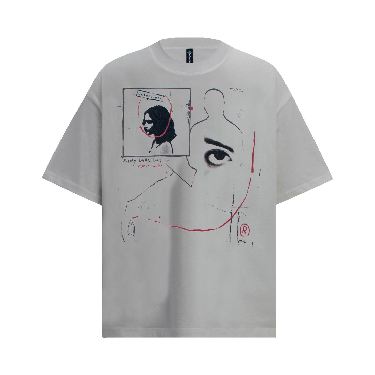 Unisex T-shirts Summer Vintage Hand Painted Alien Men's Loose Short Sleeve T-Shirt