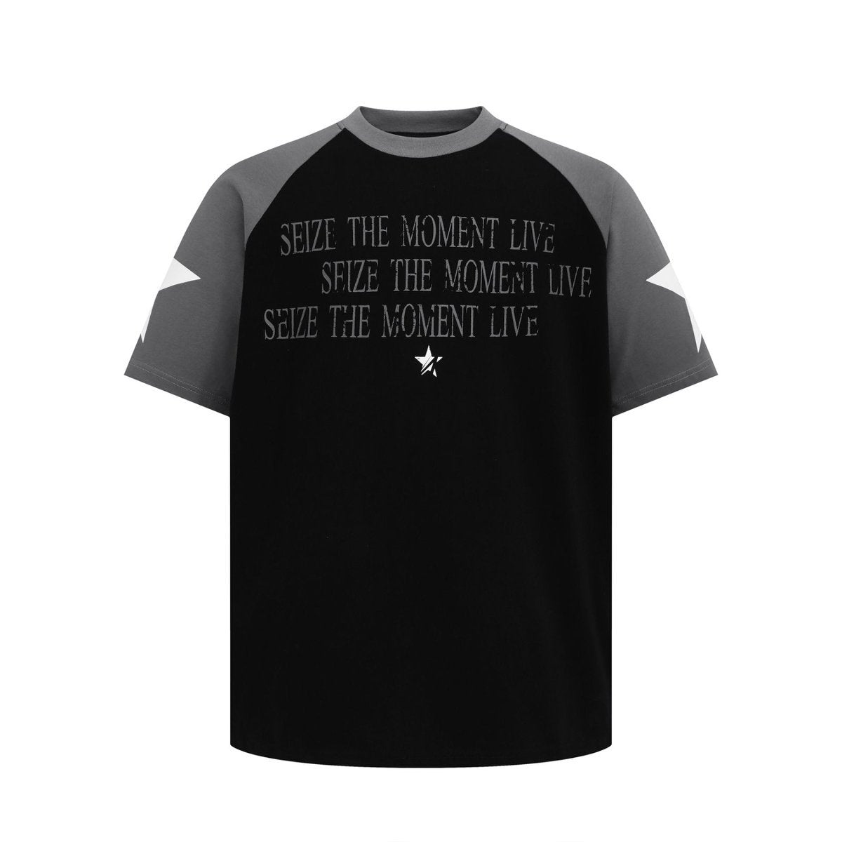 Unisex T-shirts Summer Men's and Women's Splicing Alphabet Map Loose Short Sleeve T-Shirt