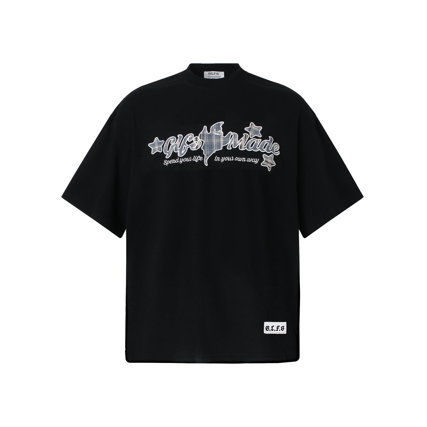 Unisex T-shirts Patch Embroidery Premium Design Loose Short Sleeve T-Shirt