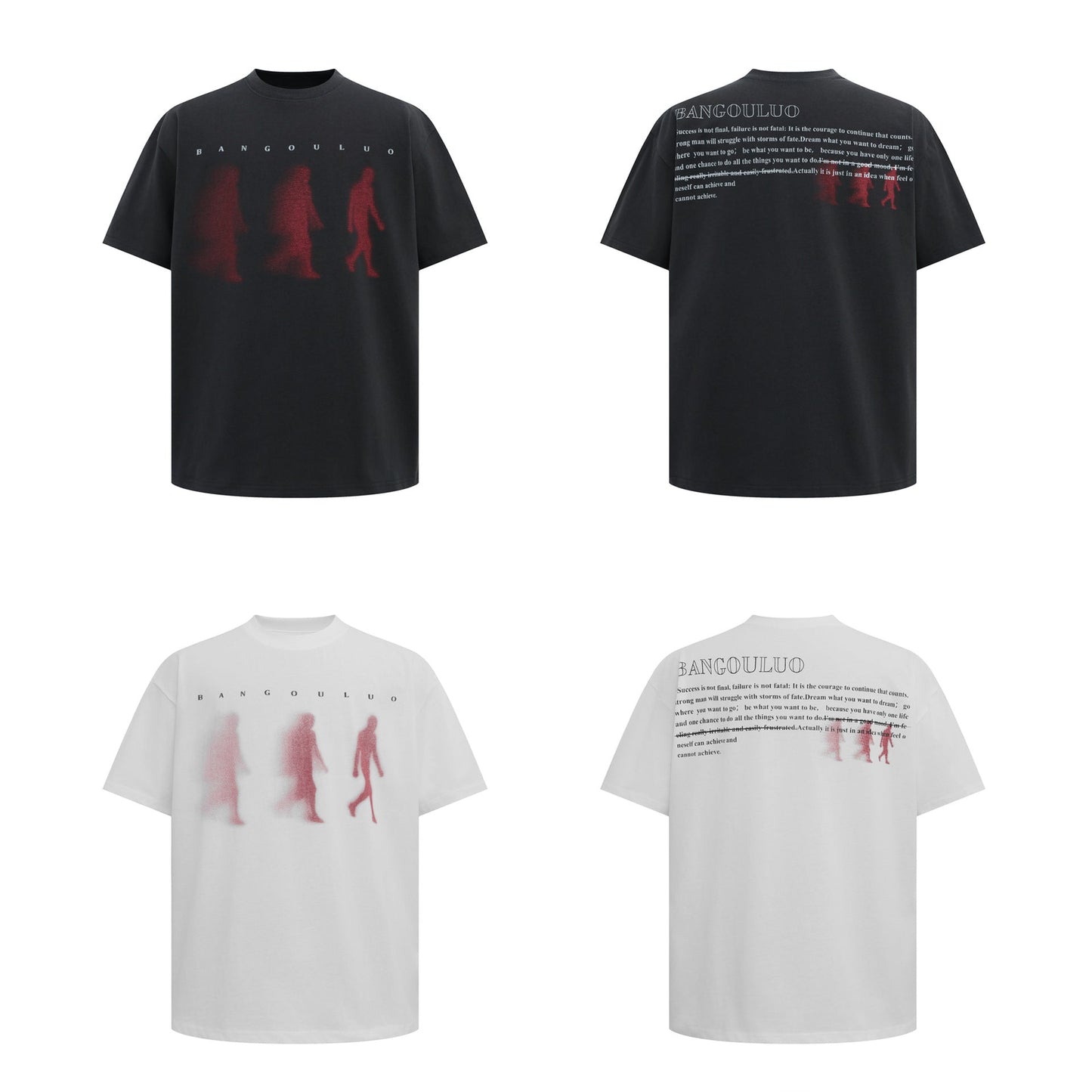 Unisex T-shirts Summer Shadow Portrait Men's Loose Short Sleeve T-Shirt