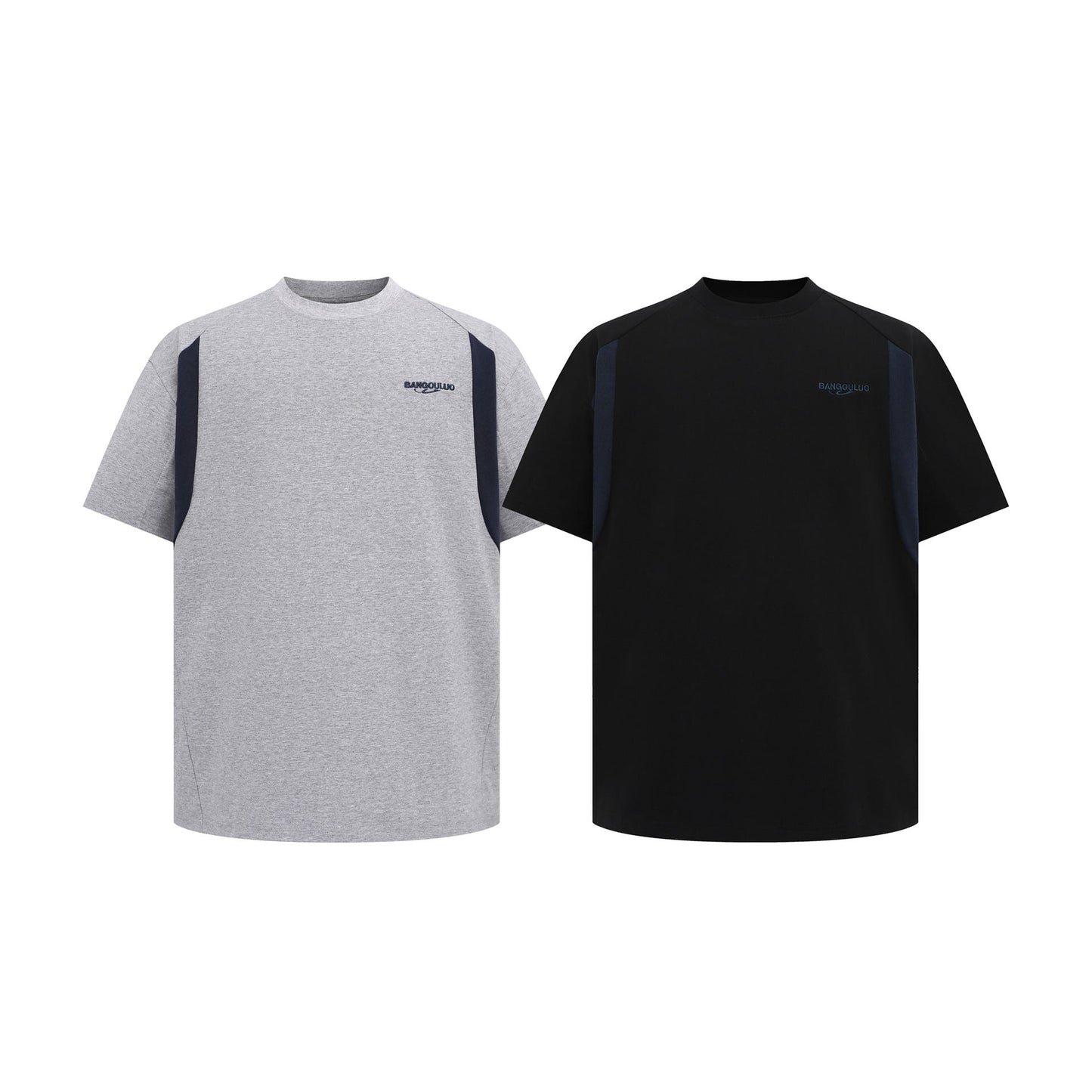 Unisex T-shirts Splicing Premium Embroidery T-Shirts