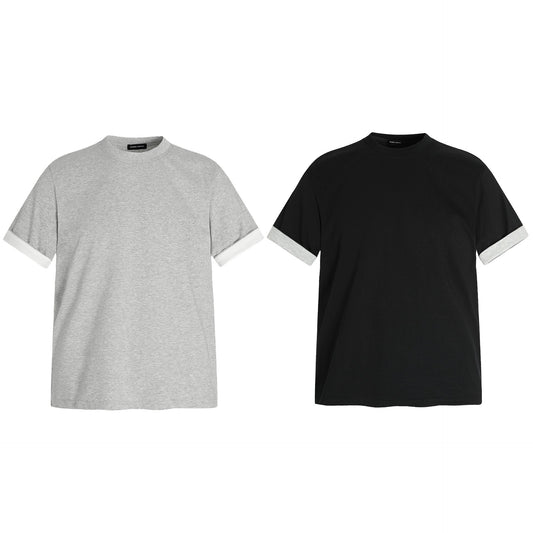 Unisex T-shirts Splicing Niche High-end Design Short Version T-shirts