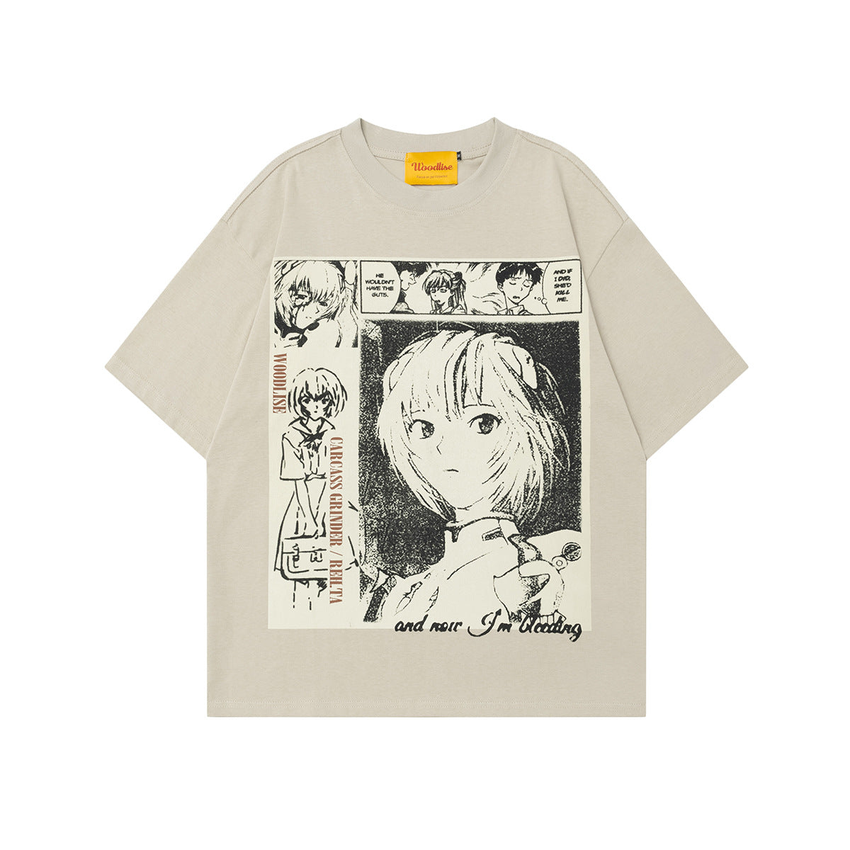 Unisex T-shirts Vintage Comic 'Ayanami Rei' Design Loose Premium T-Shirt