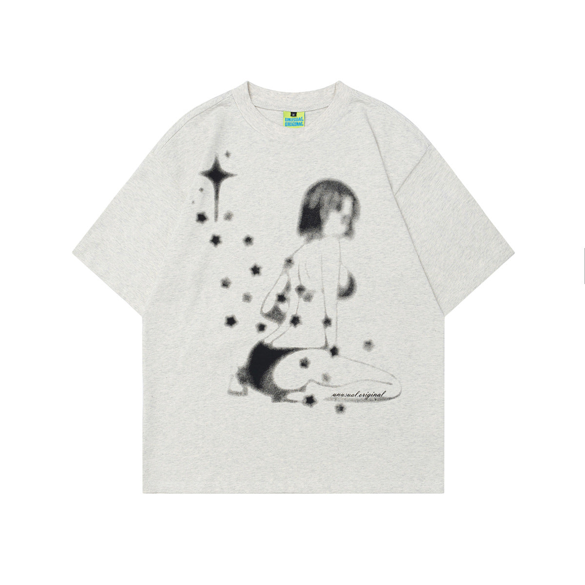 Unisex T-shirts Summer Vintage Beautiful Girl Men's Loose Crew Neck Short Sleeve T-Shirt
