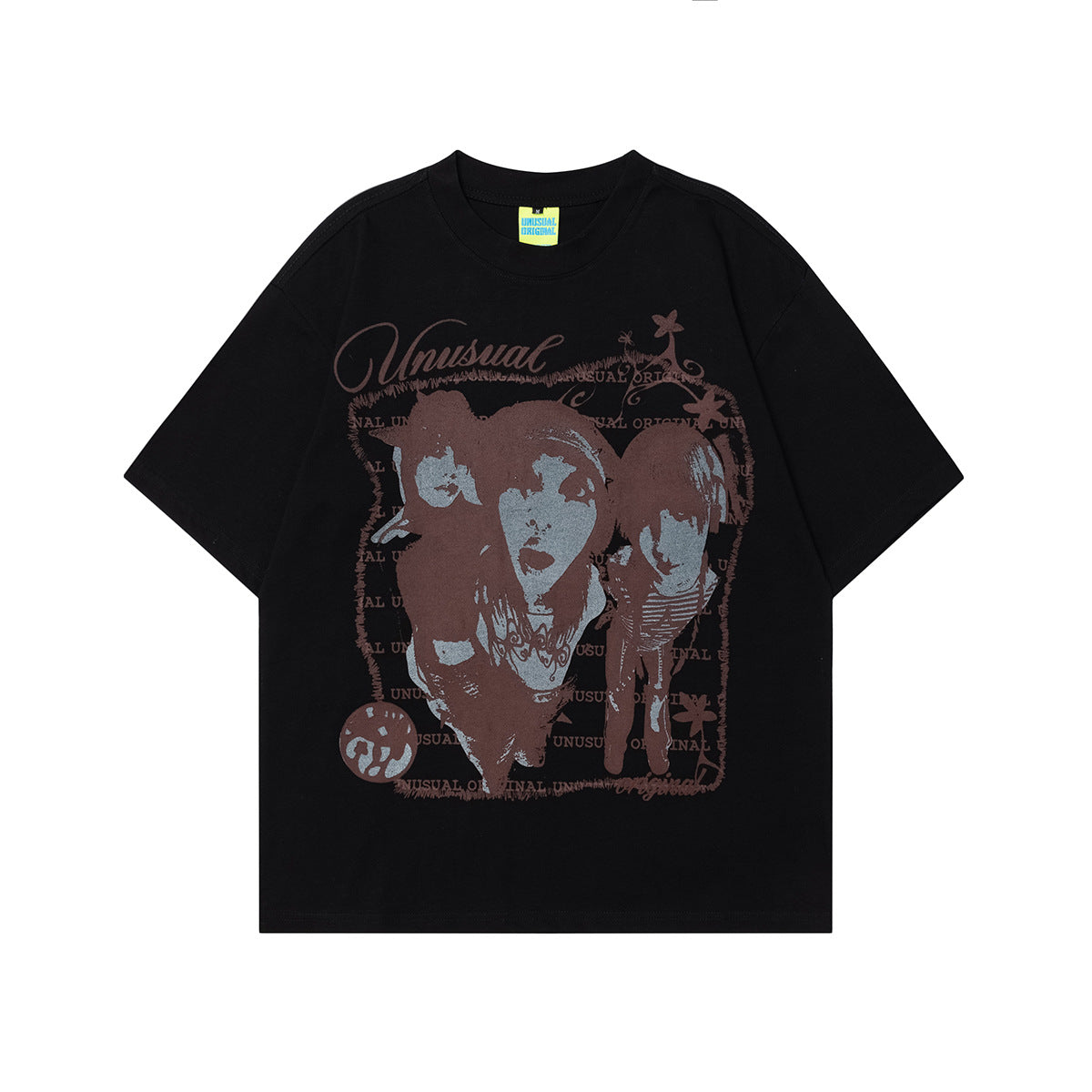 Unisex T-shirts Summer Hand Painted Character Men's Loose Short Sleeve T-Shirt