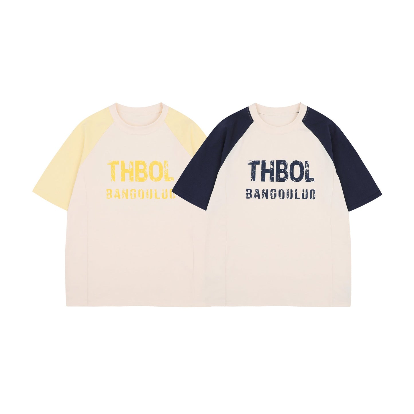 Unisex T-shirts Summer Men's and Women's Splicing Letter Pattern Short Sleeve T-Shirts