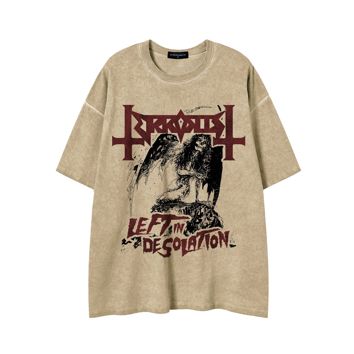 Unisex T-shirts Street Wash Old Character Summer Short Sleeve T-Shirts