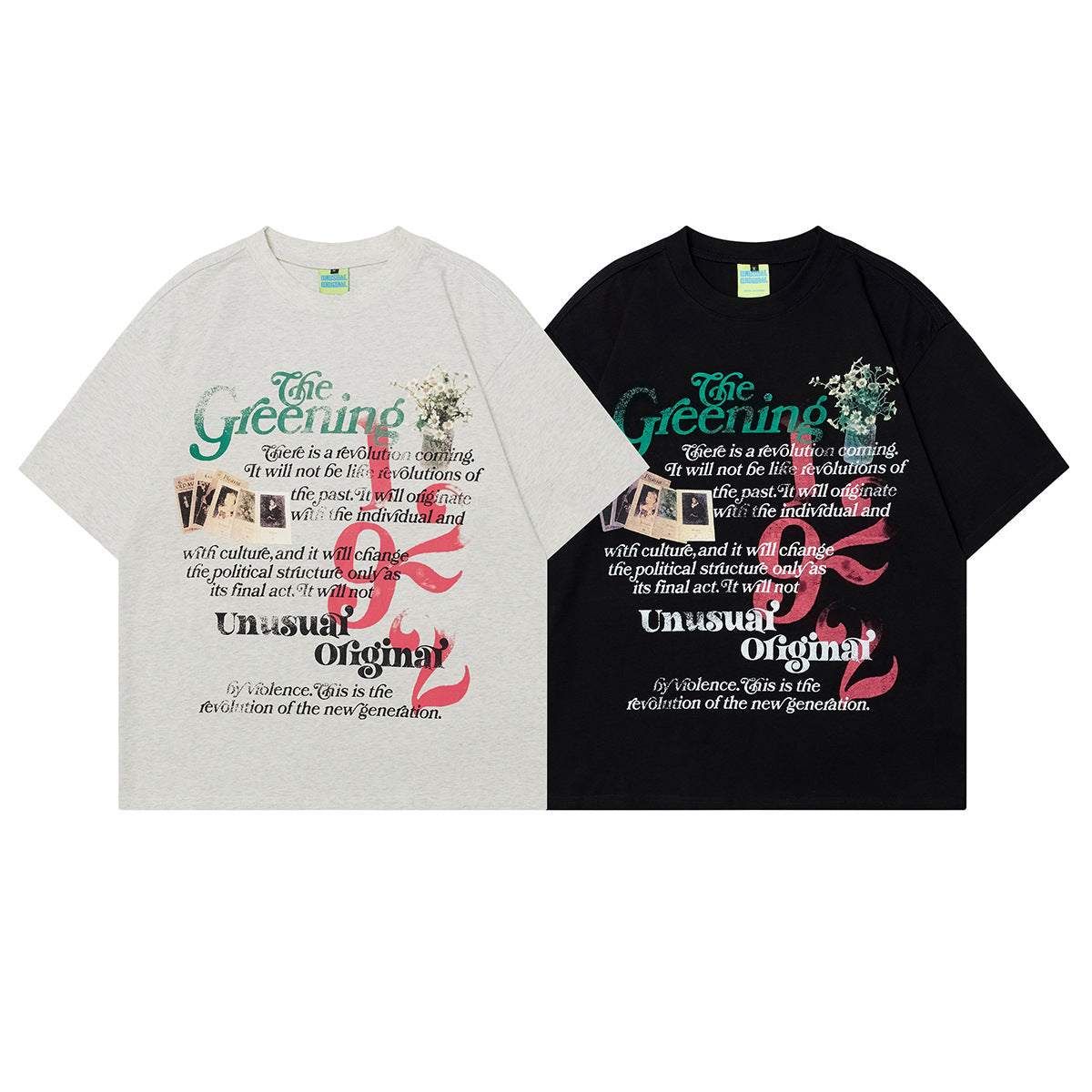 Unisex T-shirts Summer Magazine Men's Loose Short Sleeve T-Shirt