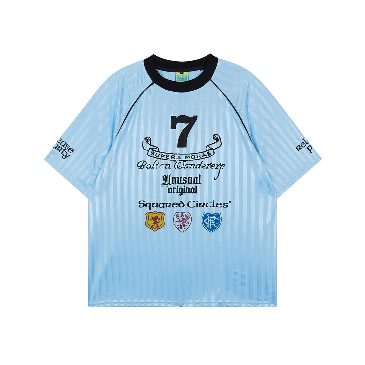 Unisex T-shirts Summer Football Striped Men's Loose Short Sleeve T-Shirt