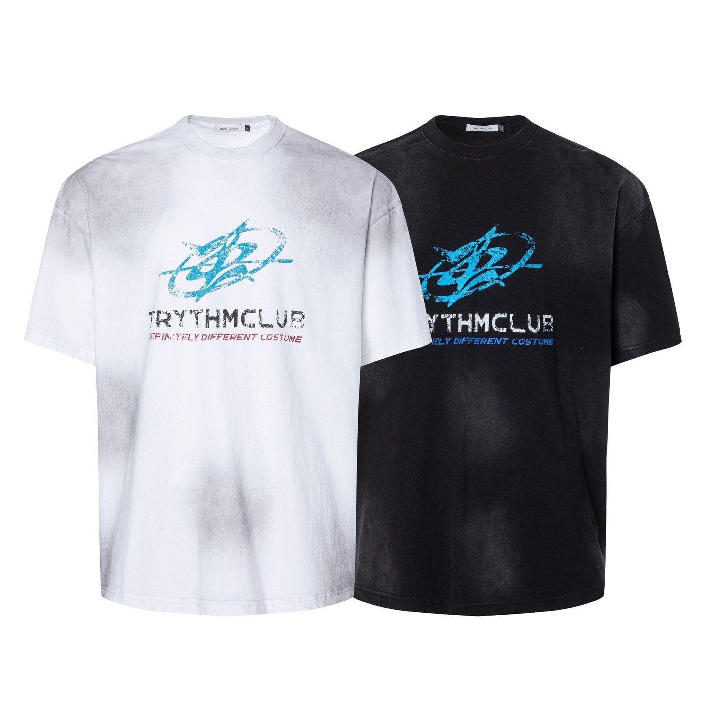 Unisex T-shirts Summer Spray Color Men's Loose Short Sleeve T-Shirt