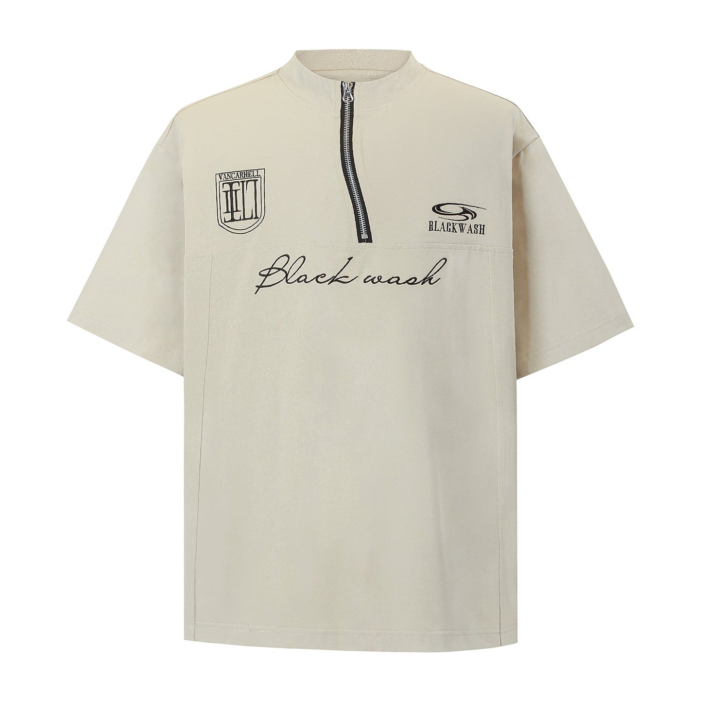 Unisex T-shirts Summer Irregular Zipper Men's Loose Short Sleeve T-Shirt