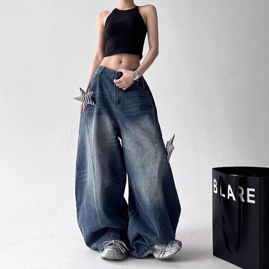 Women's Jeans Star Jeans Women's Loose Straight Wide Leg Pants