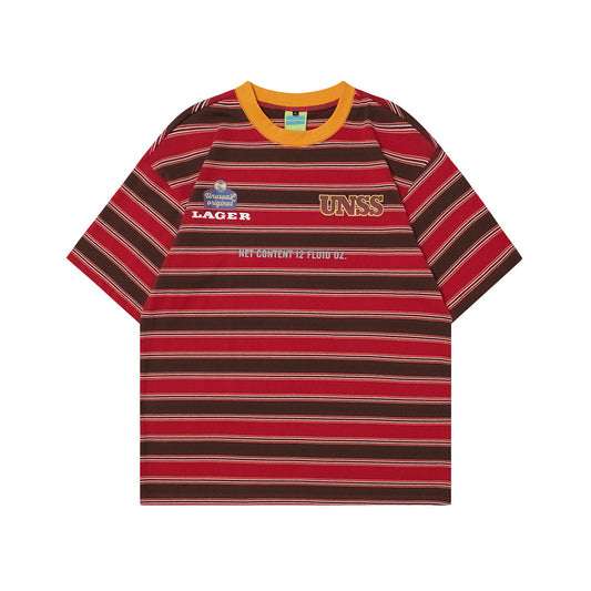Unisex T-shirts Summer Vintage Striped Men's Loose Short Sleeve T-Shirt