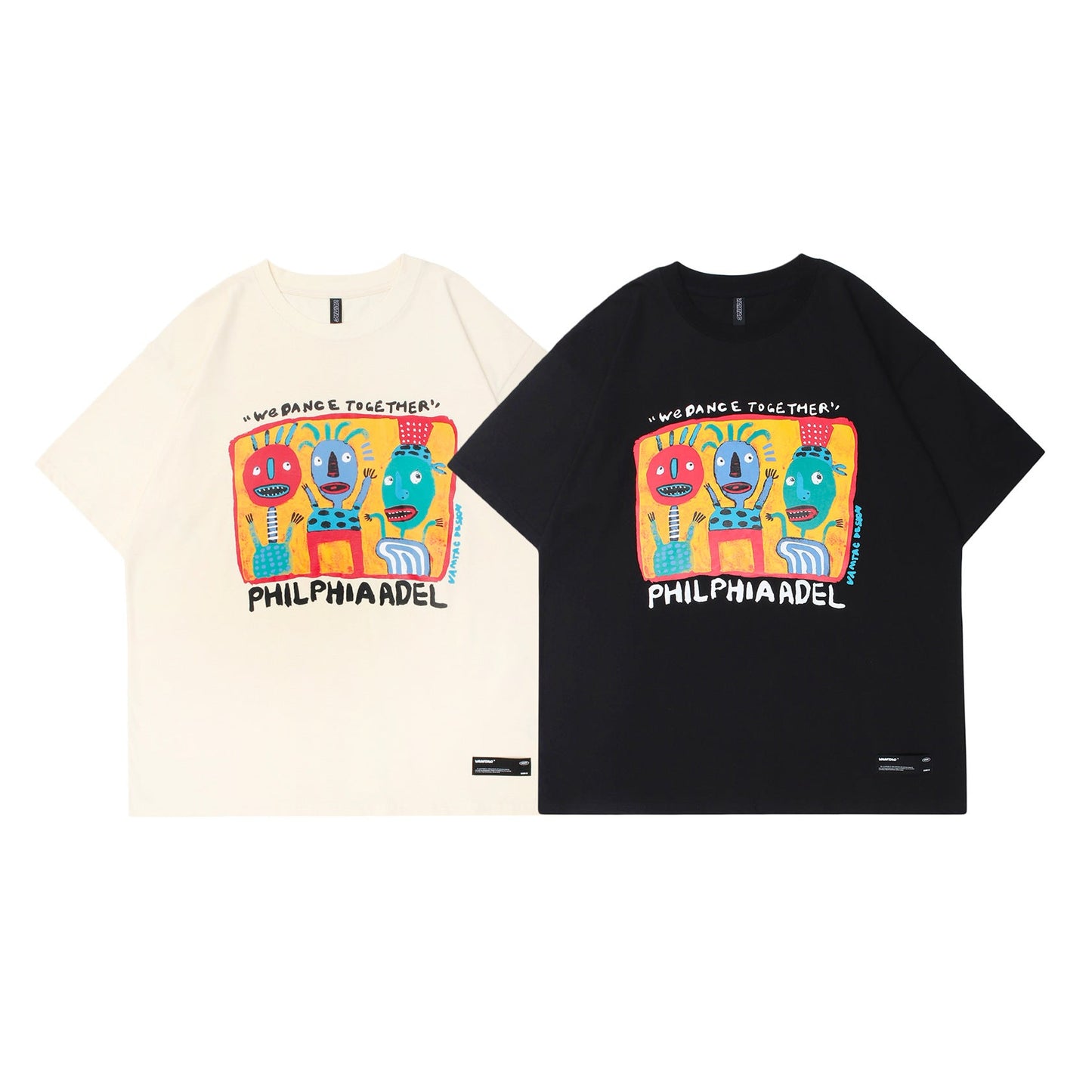 Unisex T-shirts Street Painting Cartoon Short Sleeve T-Shirts