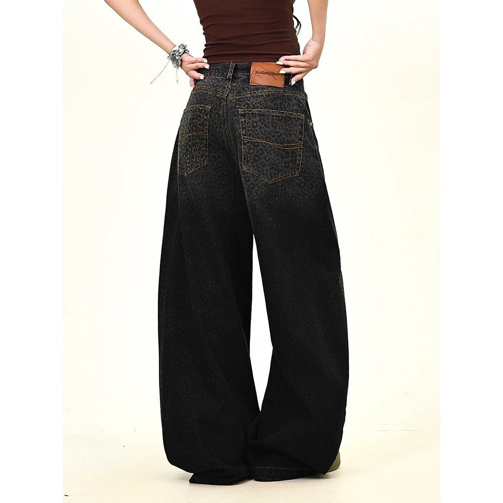 Women jeans leopard print jeans women loose