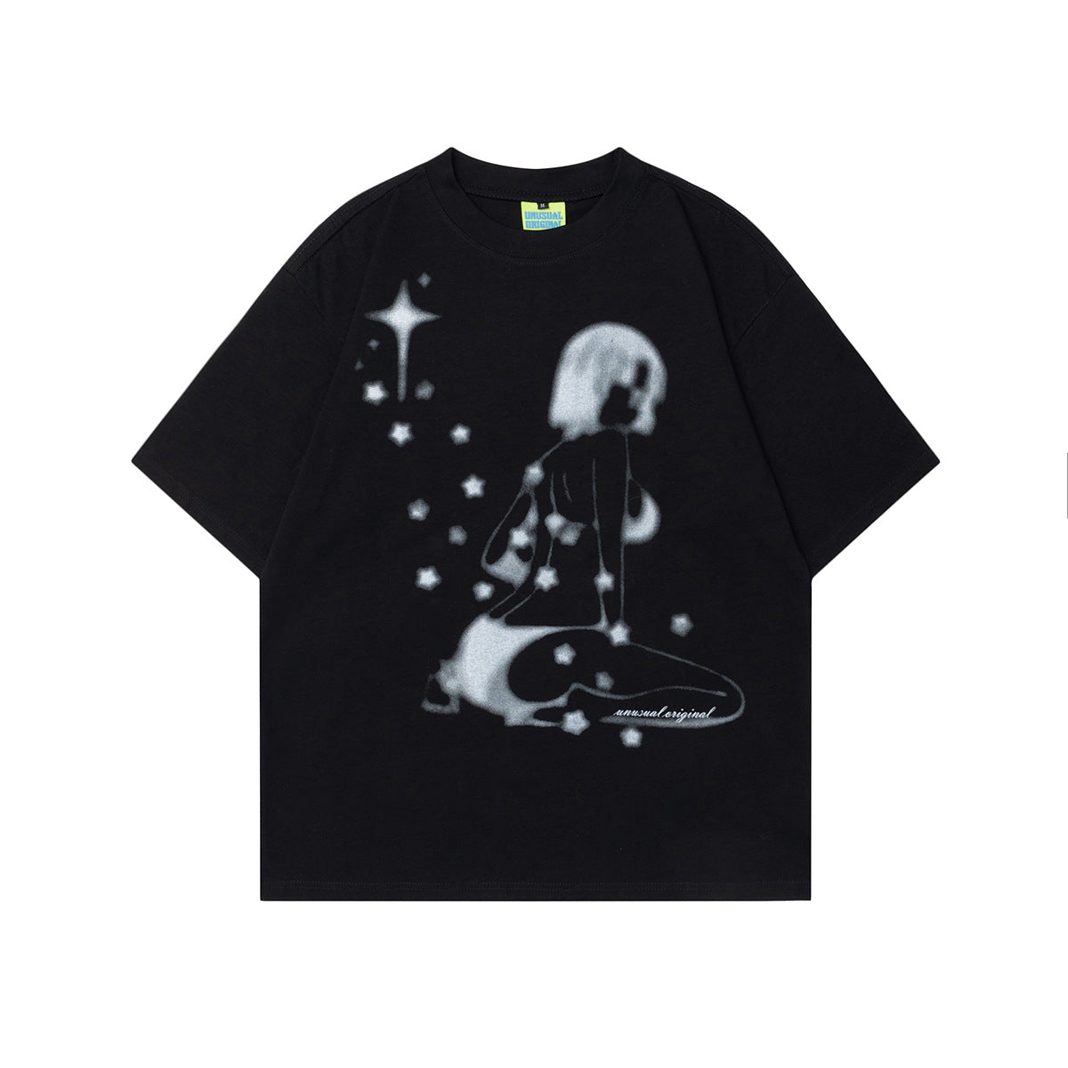 Unisex T-shirts Summer Vintage Beautiful Girl Men's Loose Crew Neck Short Sleeve T-Shirt
