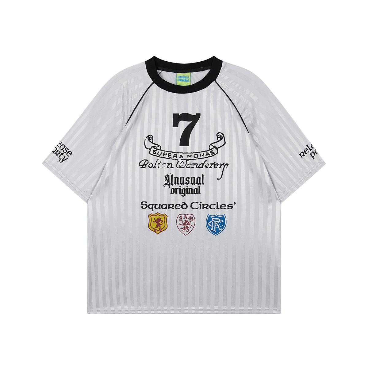 Unisex T-shirts Summer Football Striped Men's Loose Short Sleeve T-Shirt