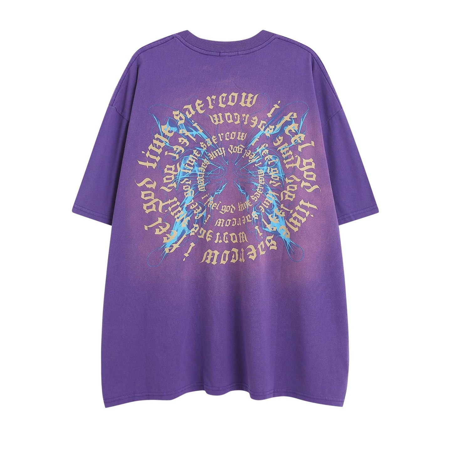 Unisex T-shirts Spring and Summer Wash Printed Short Sleeve T-Shirt