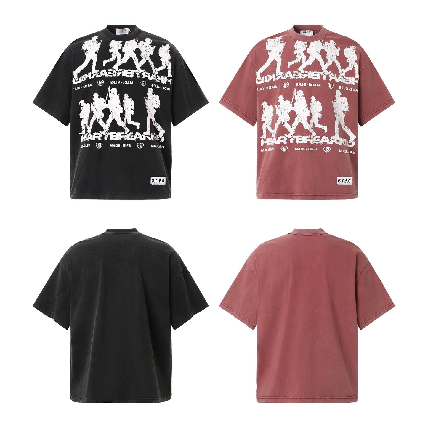 Unisex T-shirts Summer Wash Old Men's Loose Short Sleeve T-Shirt