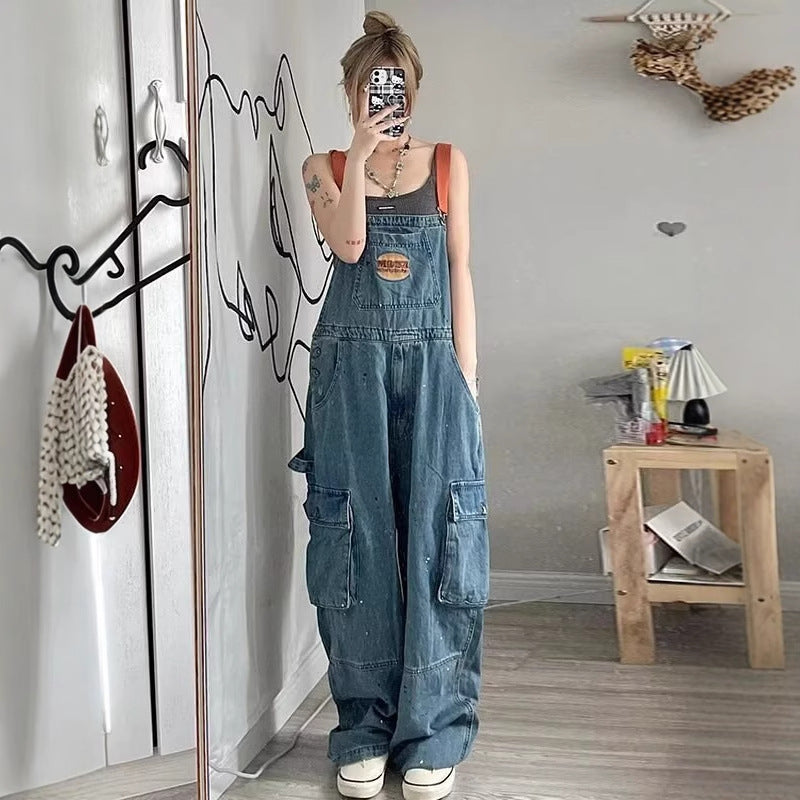 Women's Jeans Vintage Overalls Summer Women's Loose Wide Leg Pants
