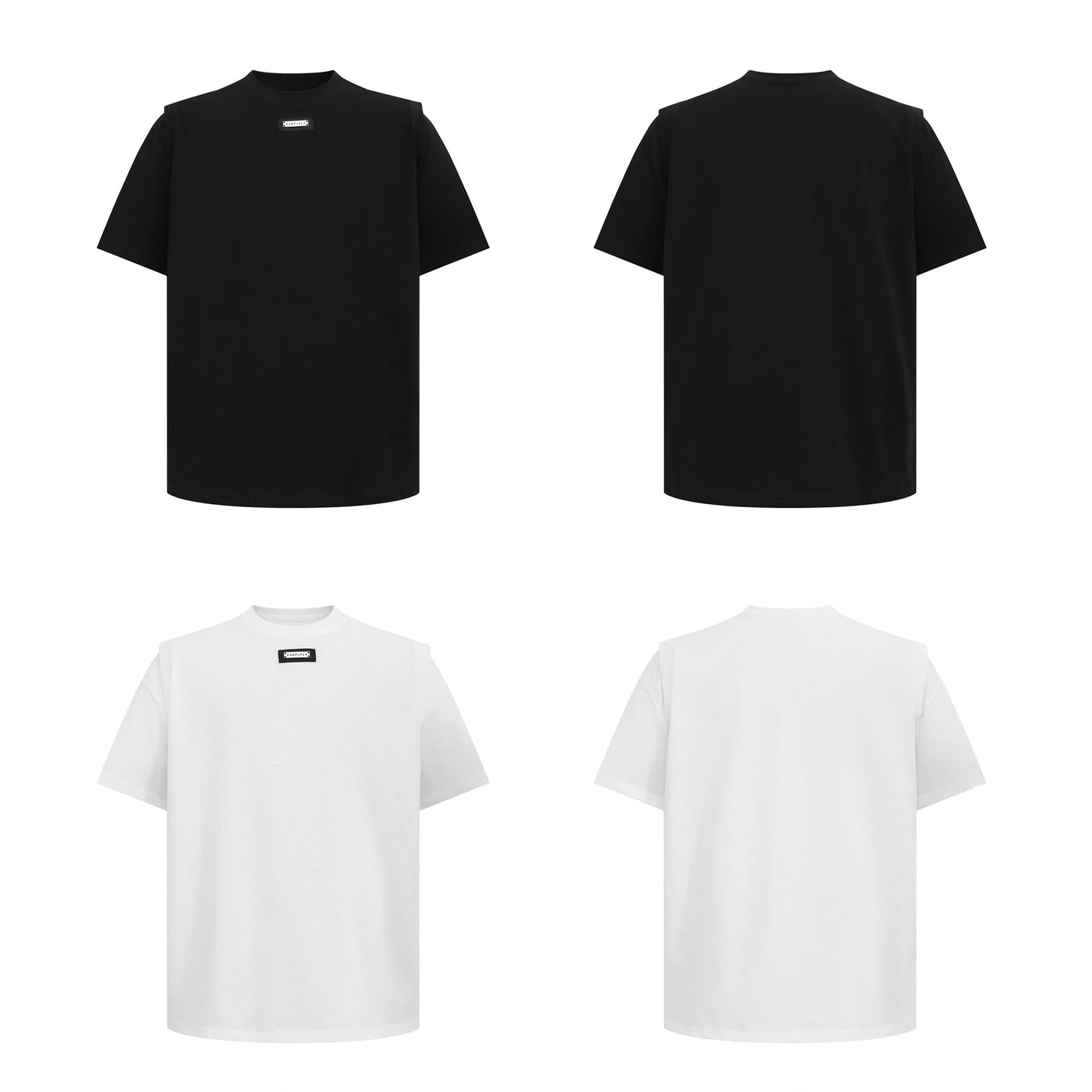 Unisex T-shirts Summer men's and women's simple metal buckle loose short-sleeved T-shirts