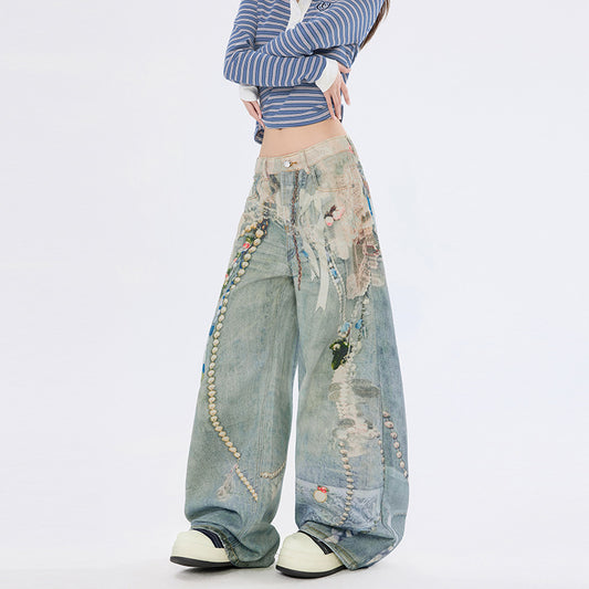 Women jeans wide leg jeans