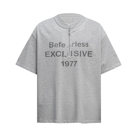 Unisex T-shirts Summer Fake Two-Letter Men's Loose Short Sleeve T-Shirt