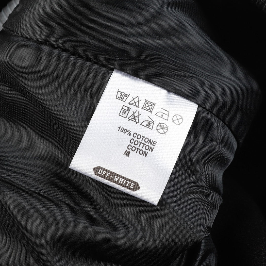 Off White Jacket Autumn OW Heavy Industries Cartoon Pattern Embroidered Woolen Jacket