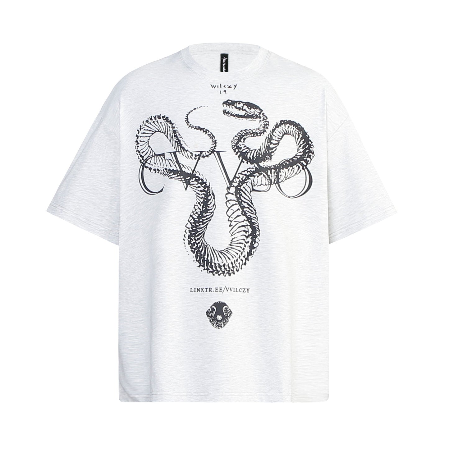 Unisex T-shirts Summer Vintage Snake Bone Pattern Men's Loose Short Sleeve T-Shirt