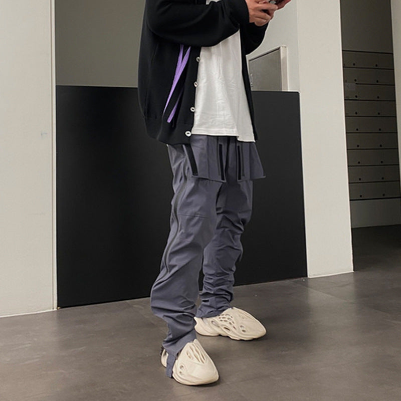 MIJKO Mens Vintage Pants MIJKO Autumn and Winter VIBE Wind Casual Pants Undermycar Pocket Functional Pants