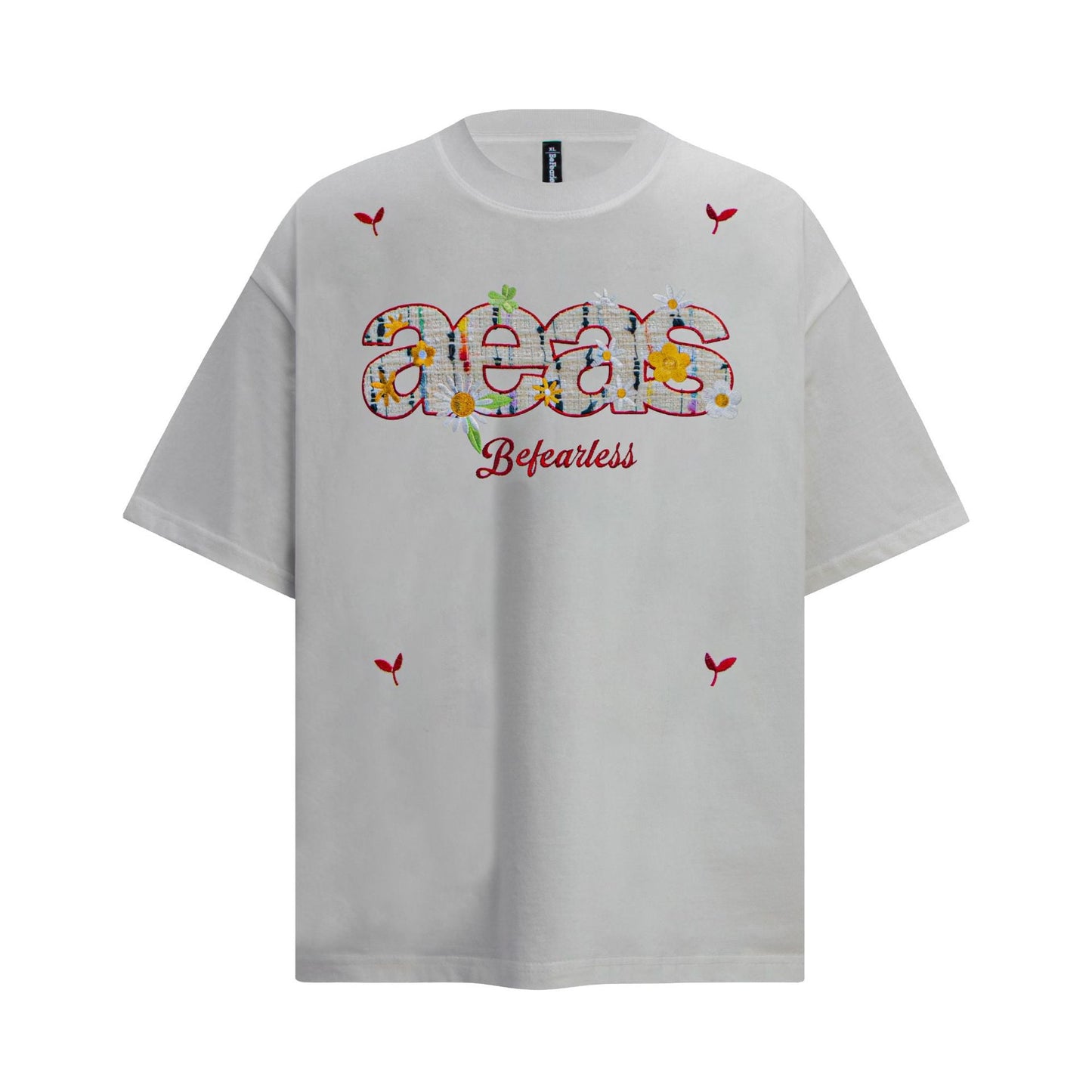 Unisex T-shirts Summer Vintage Embroidery Color Letter Men's Loose Short Sleeve T-Shirt