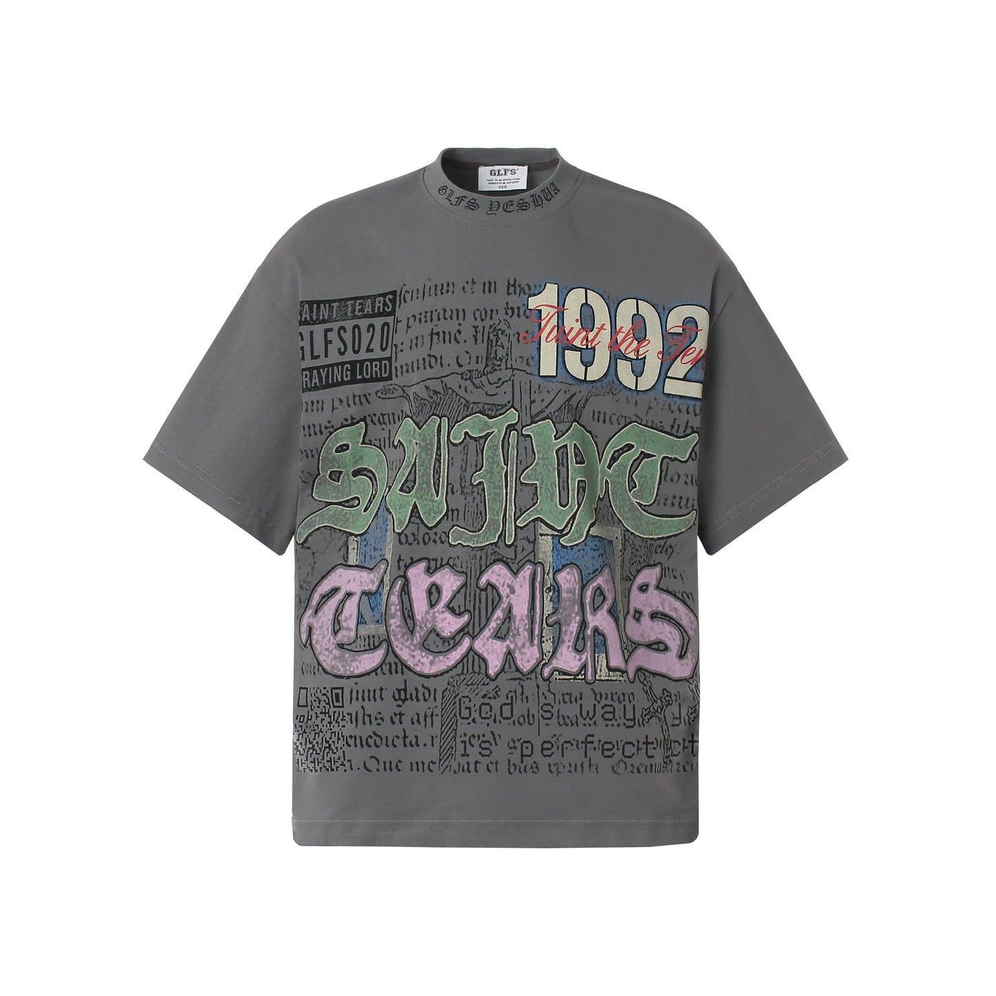 Unisex T-shirts Summer men's and women's creative alphabet map loose short-sleeved T-shirts