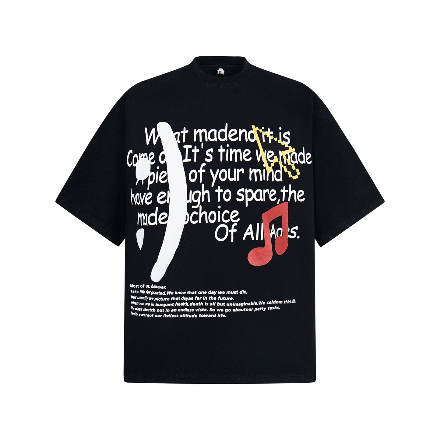 Unisex T-shirts Street Vintage Creative Letter Men's Loose Short Sleeve T-Shirt