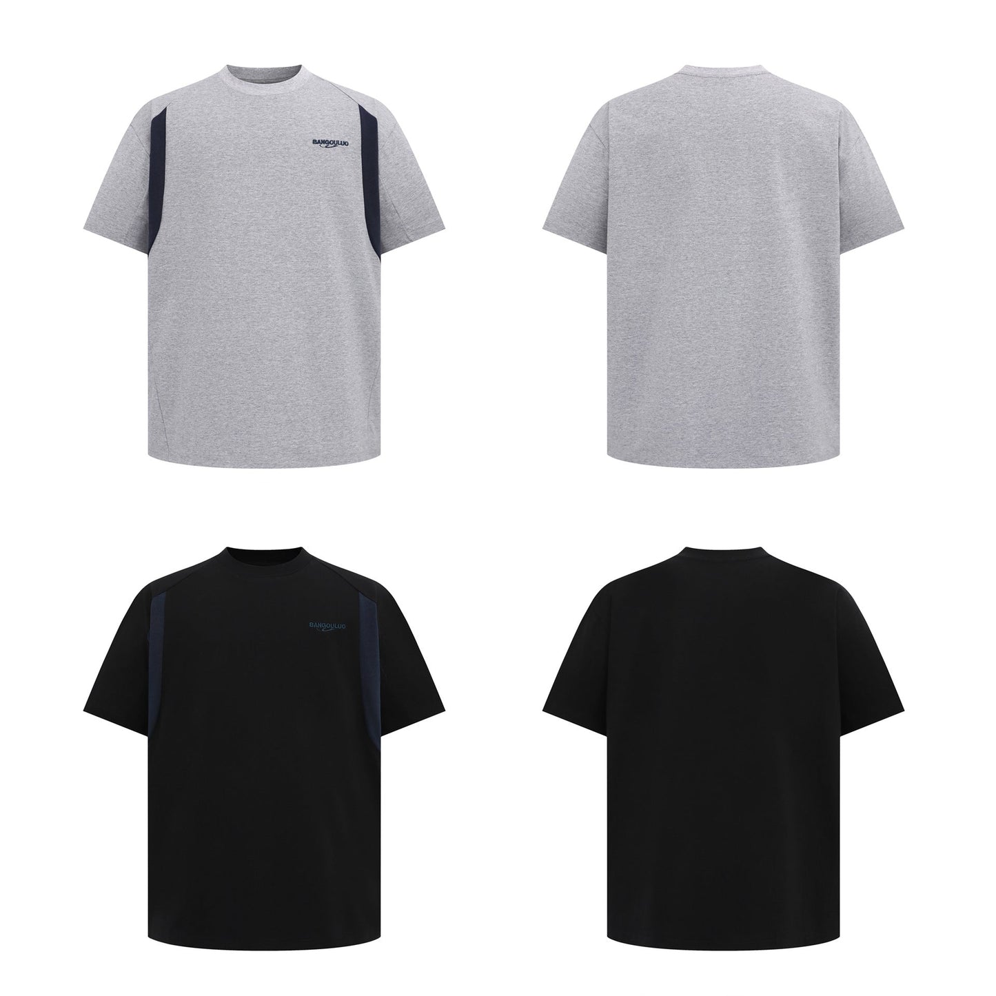 Unisex T-shirts Splicing Premium Embroidery T-Shirts