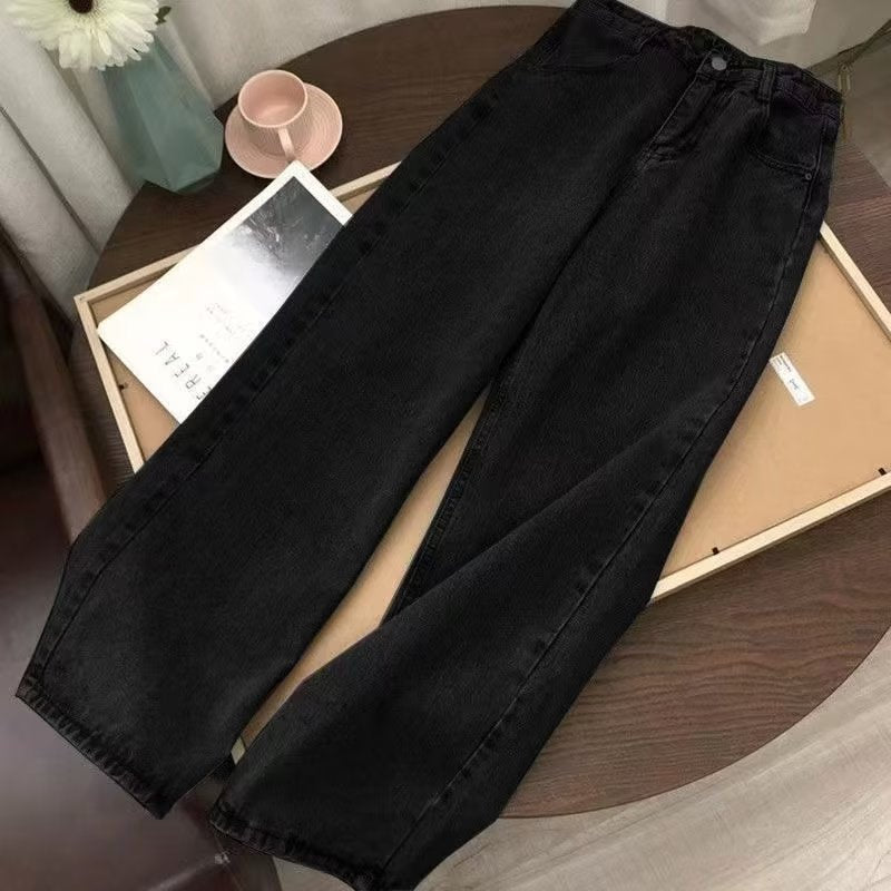 Women's jeans high waist women's loose retro wide-leg pants