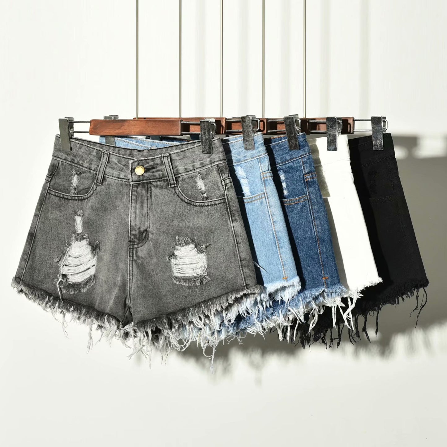 Women's jeans loose denim shorts summer wide-leg pants