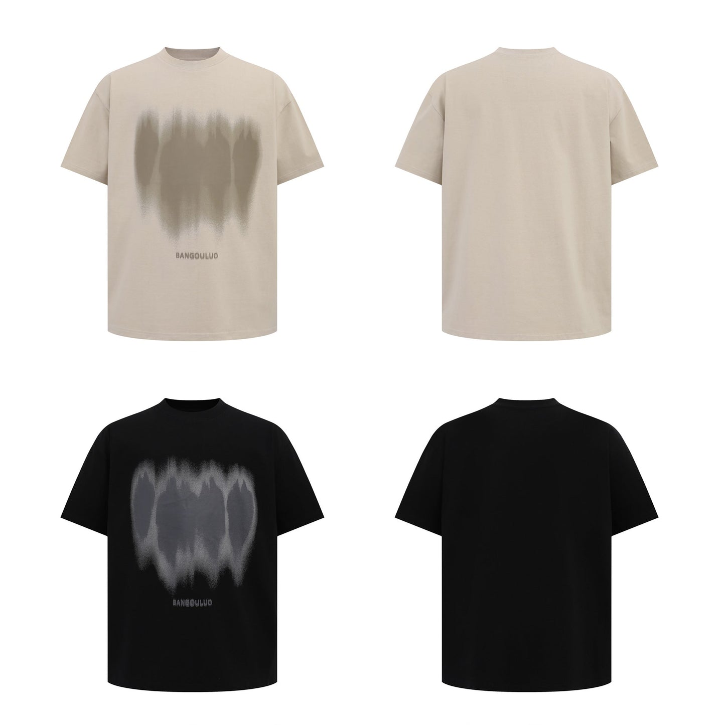 Unisex T-shirts Summer Men's and Women's Simple Shadow Pattern Short Sleeve T-Shirt