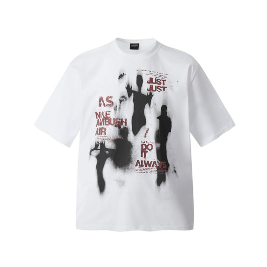Unisex T-shirts Summer Vintage Alien Men's Loose Short Sleeve T-Shirt