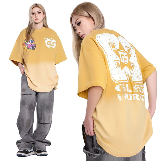 Unisex T-shirts Spoof Figure High Sense Design Loose T-shirt